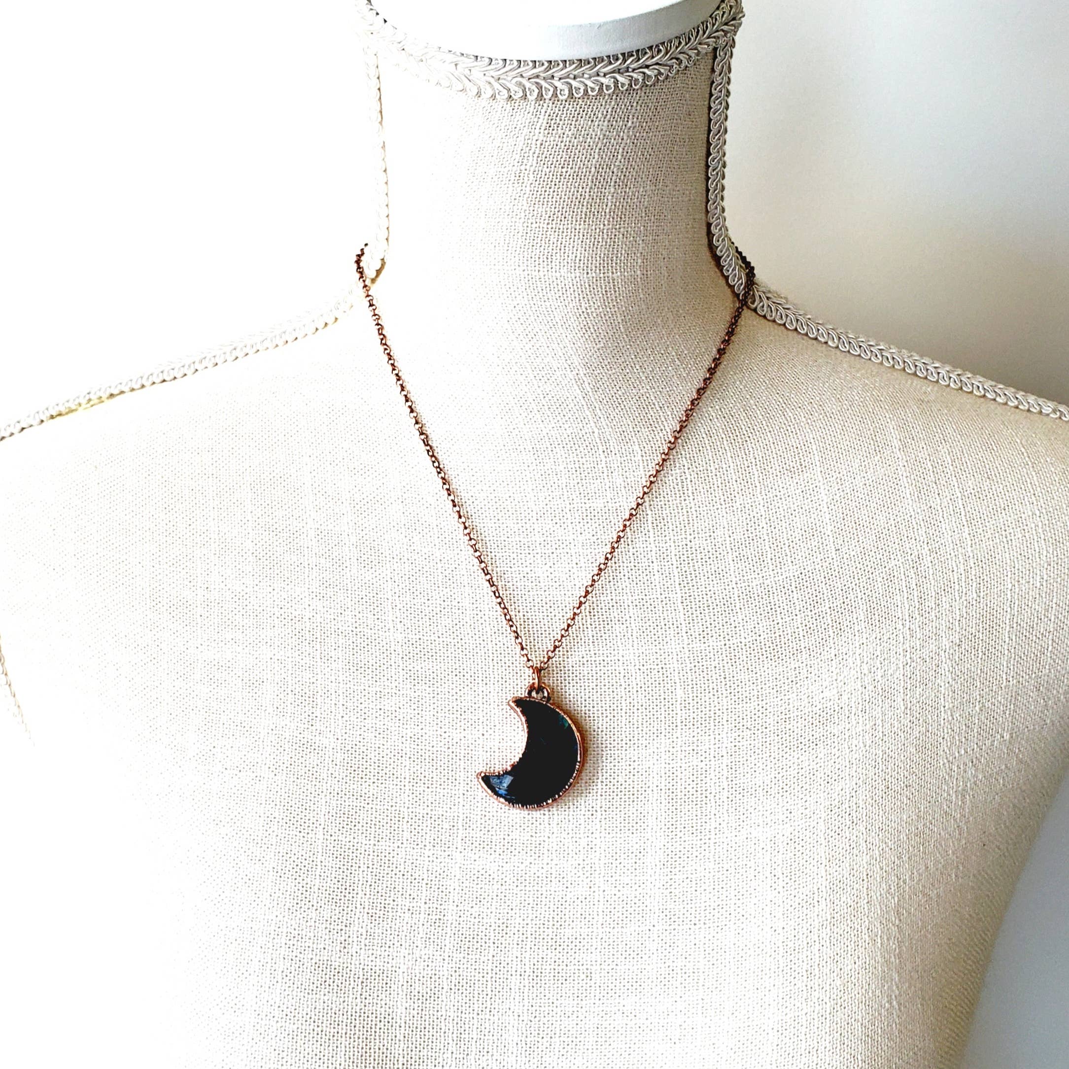 MergingMetals - Wholesale Pendant/Charm Necklace - Labradorite Crescent Moon Necklace5