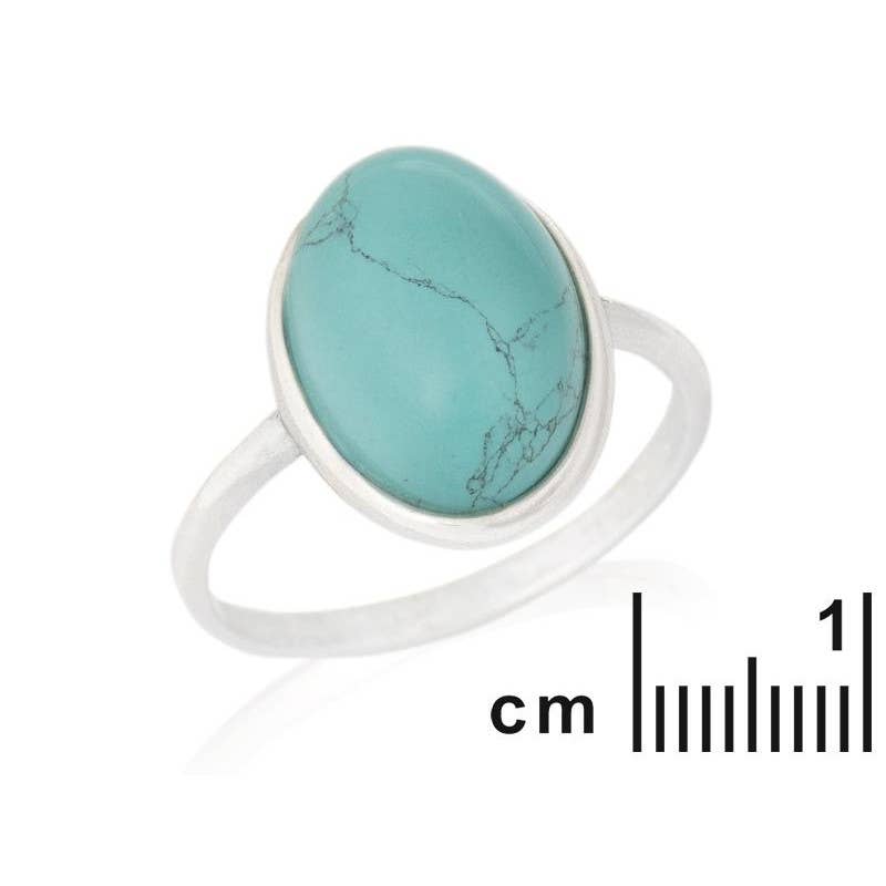blue Ring with reconstituted natural turquoise, sterling silver for wholesale on Faire1