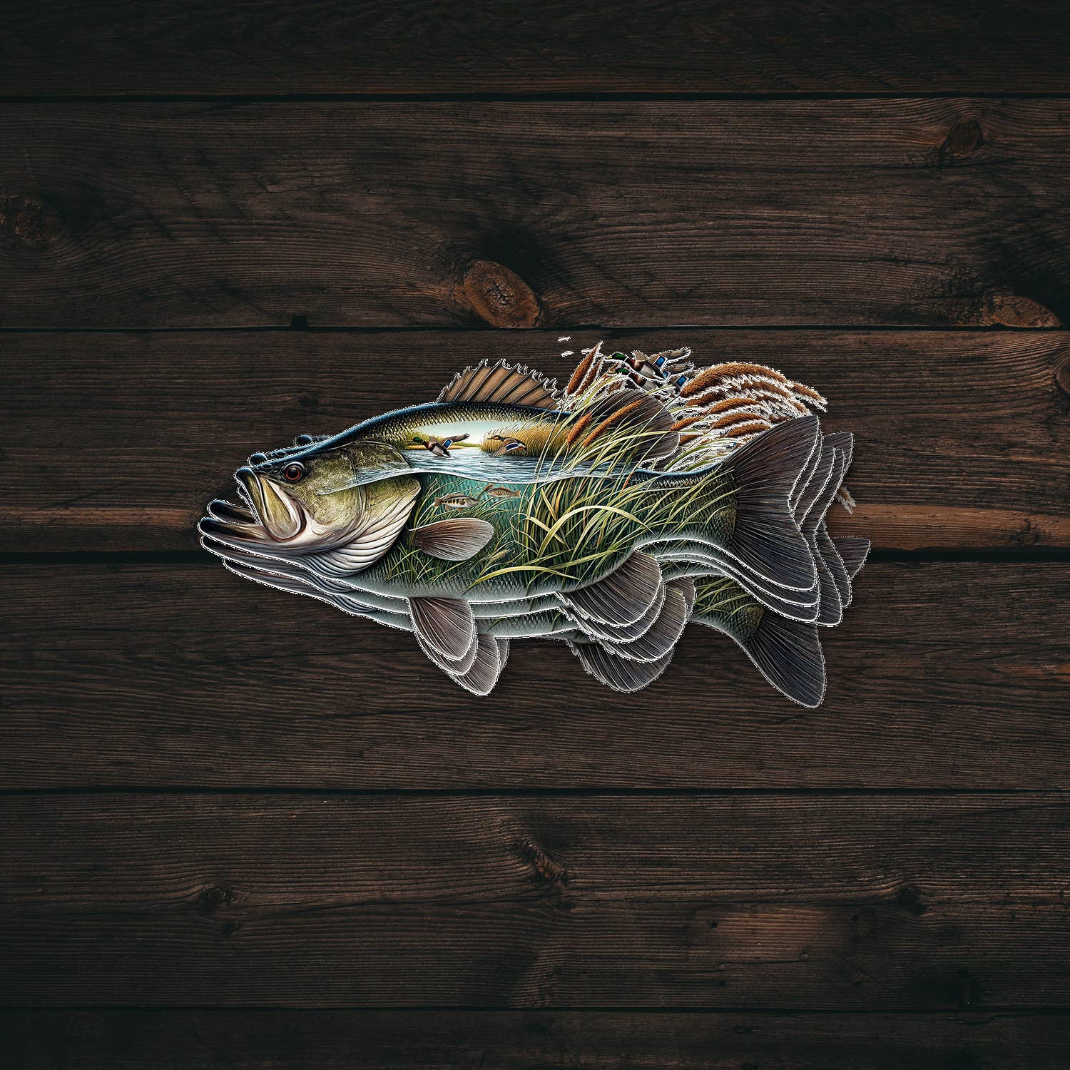 PiggyPrintStickers – wholesale Sticker – Angler Sticker | Largemouth Catch | Durable Vinyl Decal0