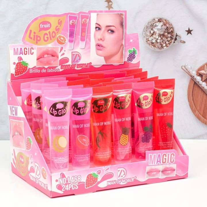 Majestic Wholesale – wholesale Lip-gloss – MAGIC FRUIT LIP GLOSS SHINY LONG LASTING (24PCS) BOX SET