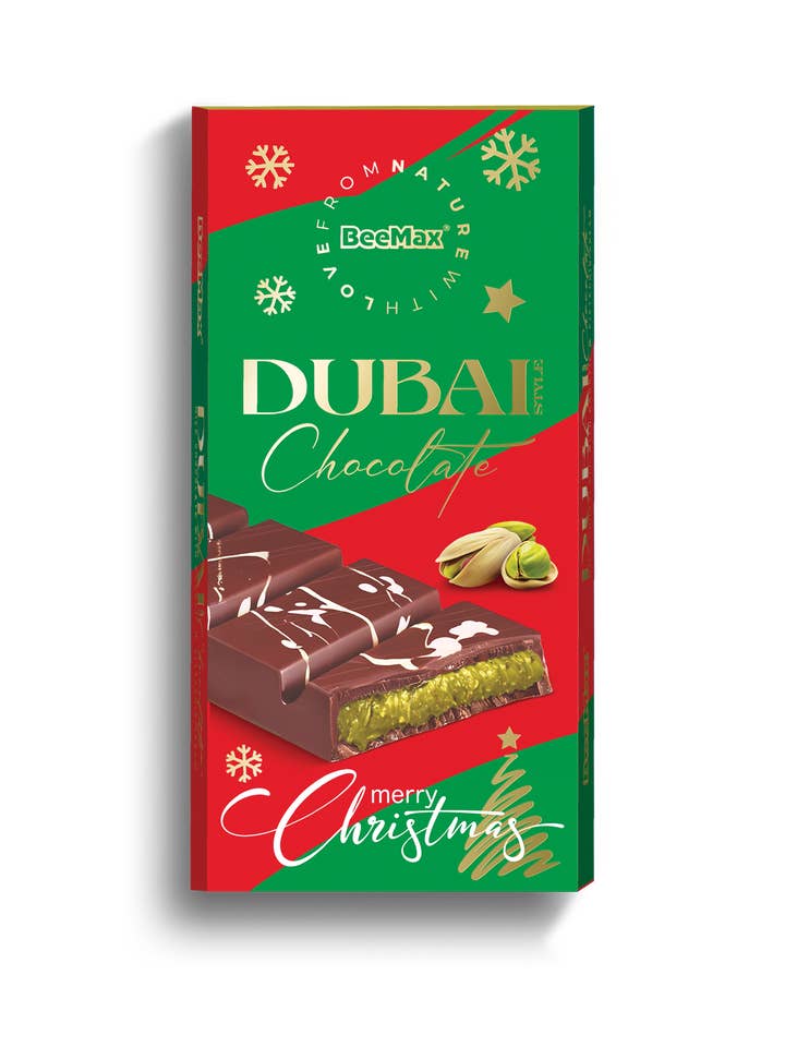 Beemax Dubai Chocolate Bar ( Christmass Design RED/GREEN ) for wholesale by Beemax