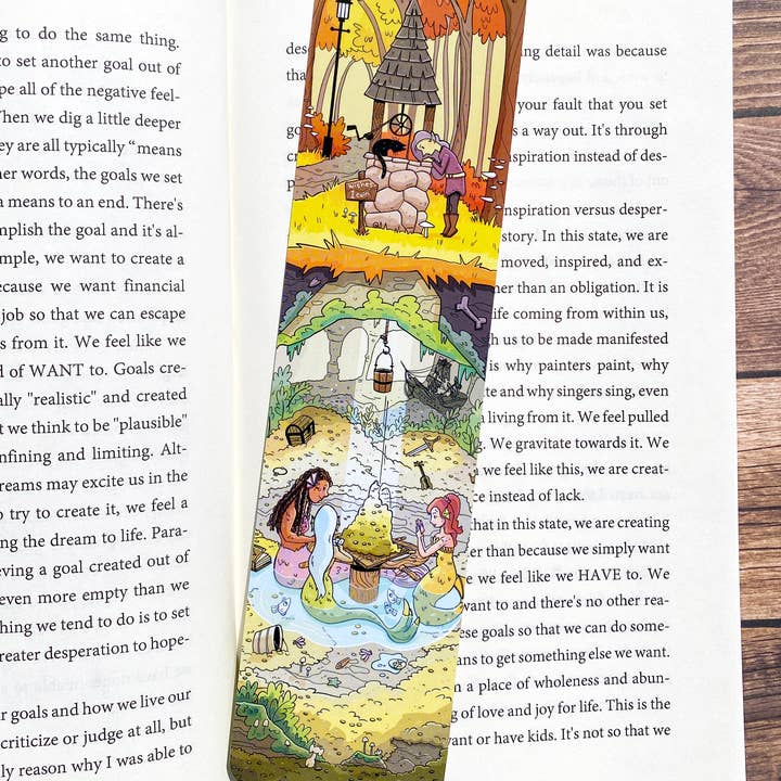 Kelly Latham Art - Wholesale Bookmark - Wishing Well Bookmark – Fantasy Gift – Bookish Mermaid Art1