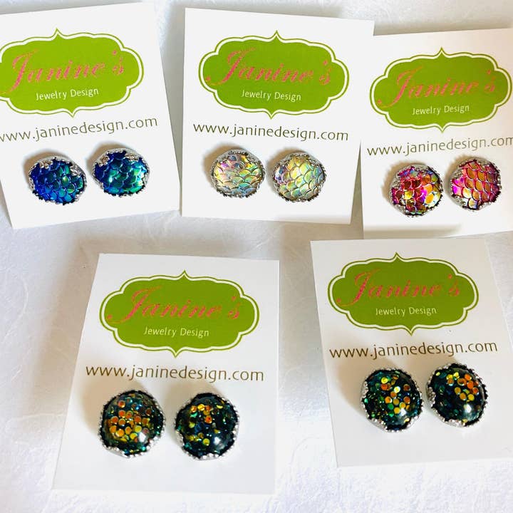 Mermaid Stud Earrings for wholesale by Janine’s Jewelry Design