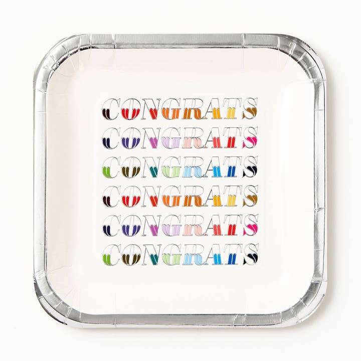 Paper Source Wholesale - Wholesale Disposable Plate - Colorful Congrats Party Large Disposable Plate0
