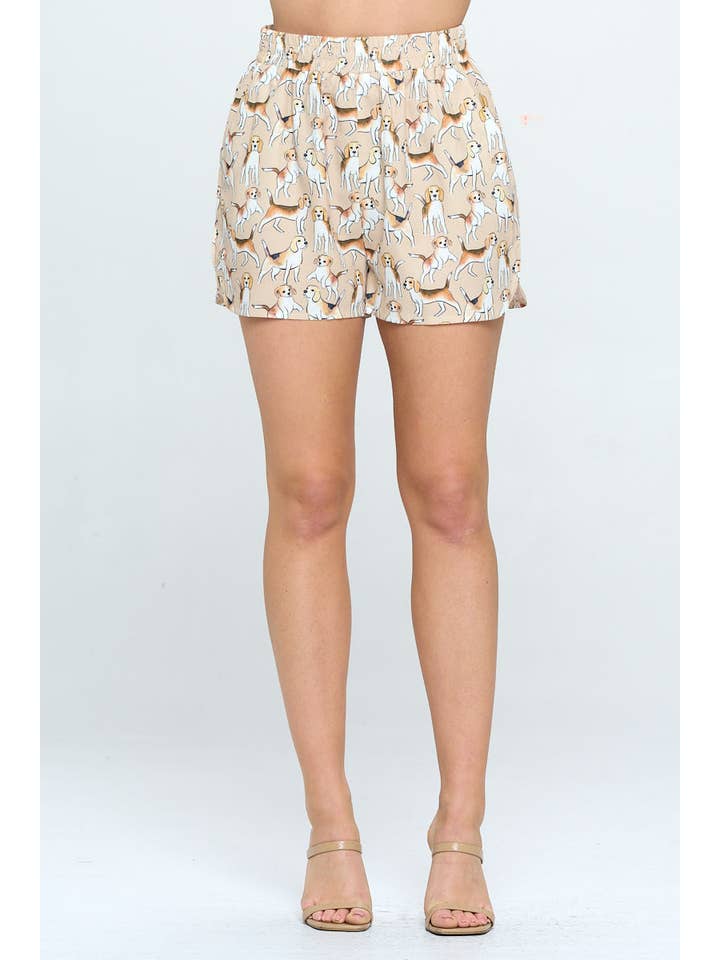 SM WARDROBE - Vendita all'ingrosso Pantaloncini - Donna - SHORTS CON STAMPA CANI E TASCHE3