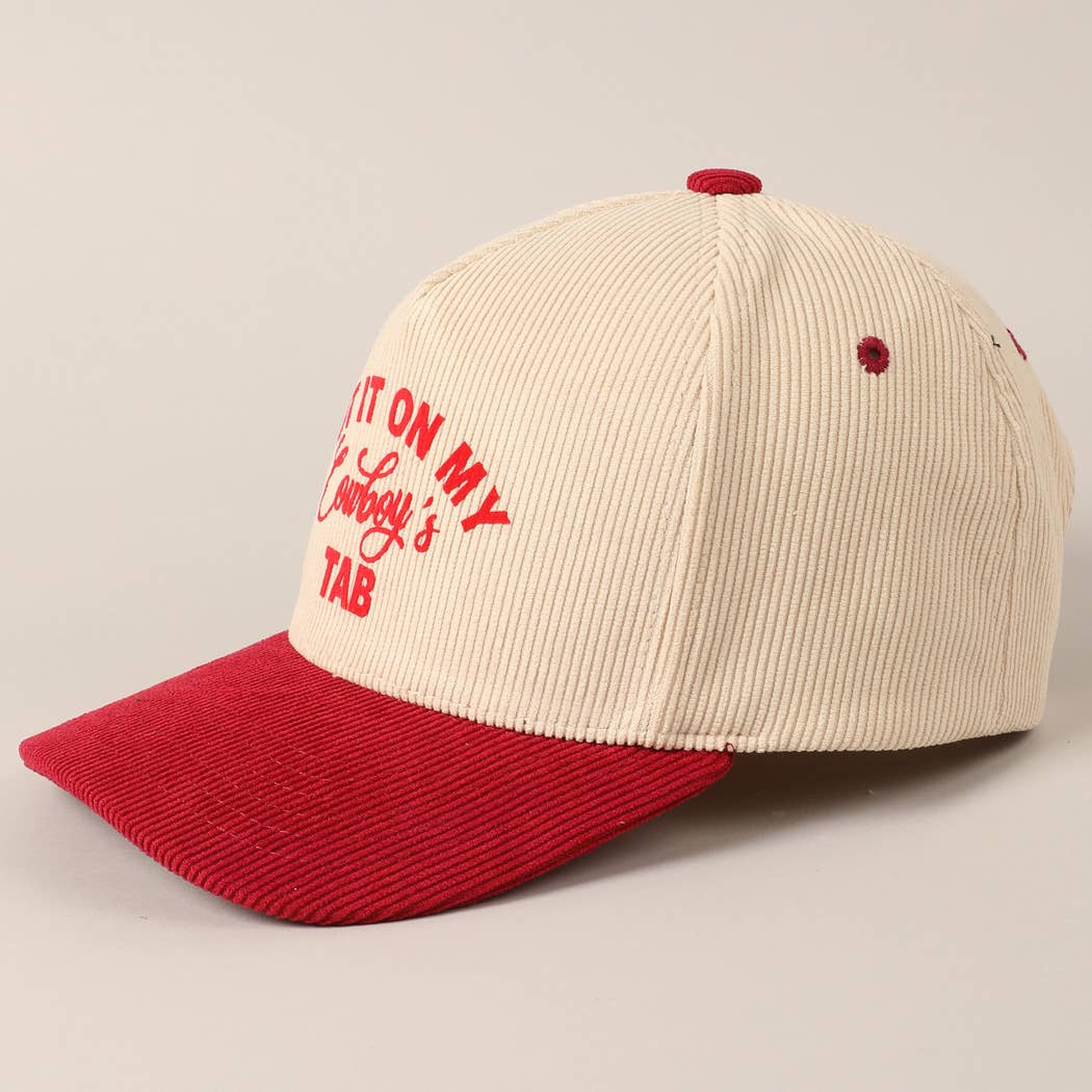 Fashion City – wholesale Baseballkeps - Unisex – Sätt den på min cowboy's Tab tvåfärgad corduroy-keps15