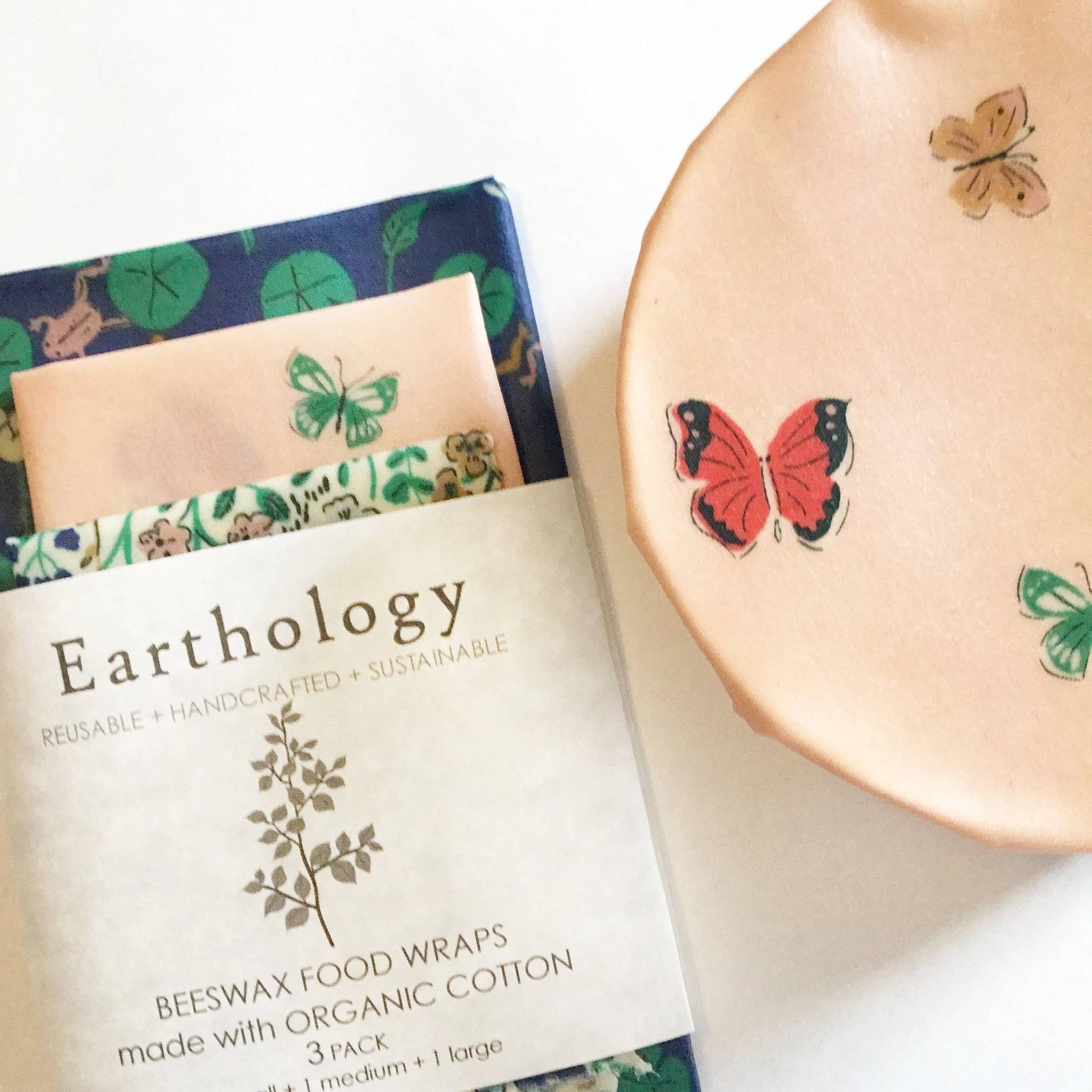 Earthology – wholesale Food storage wrap/bag – 3 Pack Beeswax Wraps2