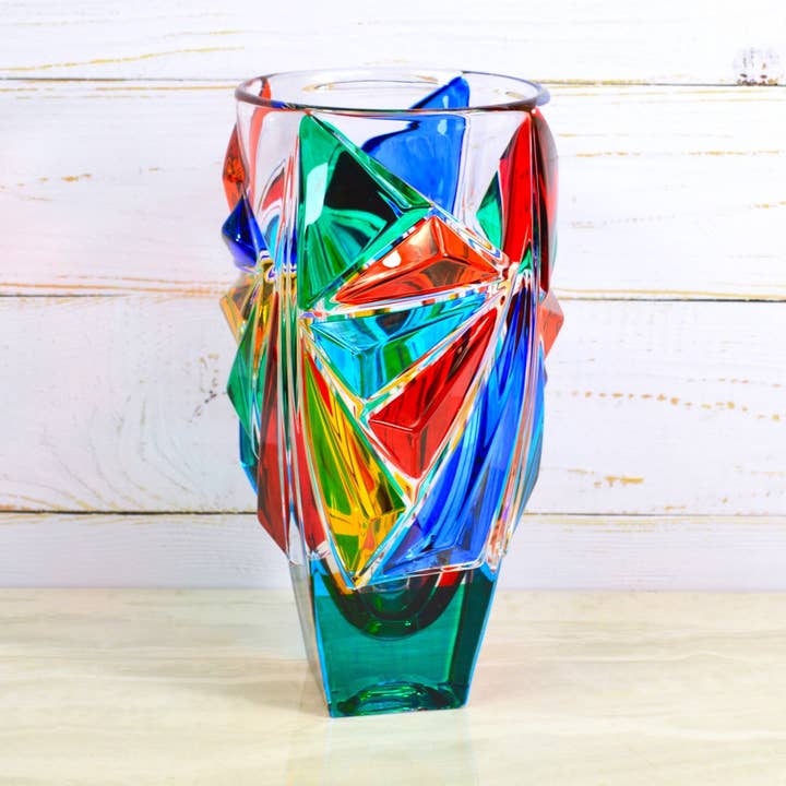 Vase Empress, cristal peint à la main, fabriqué en Italie pour la vente par Via Graceffo