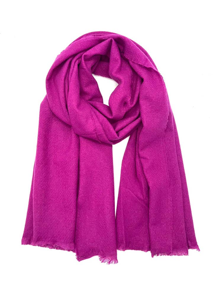 HH-175 Plain scarf with short fringe for wholesale by LINETA