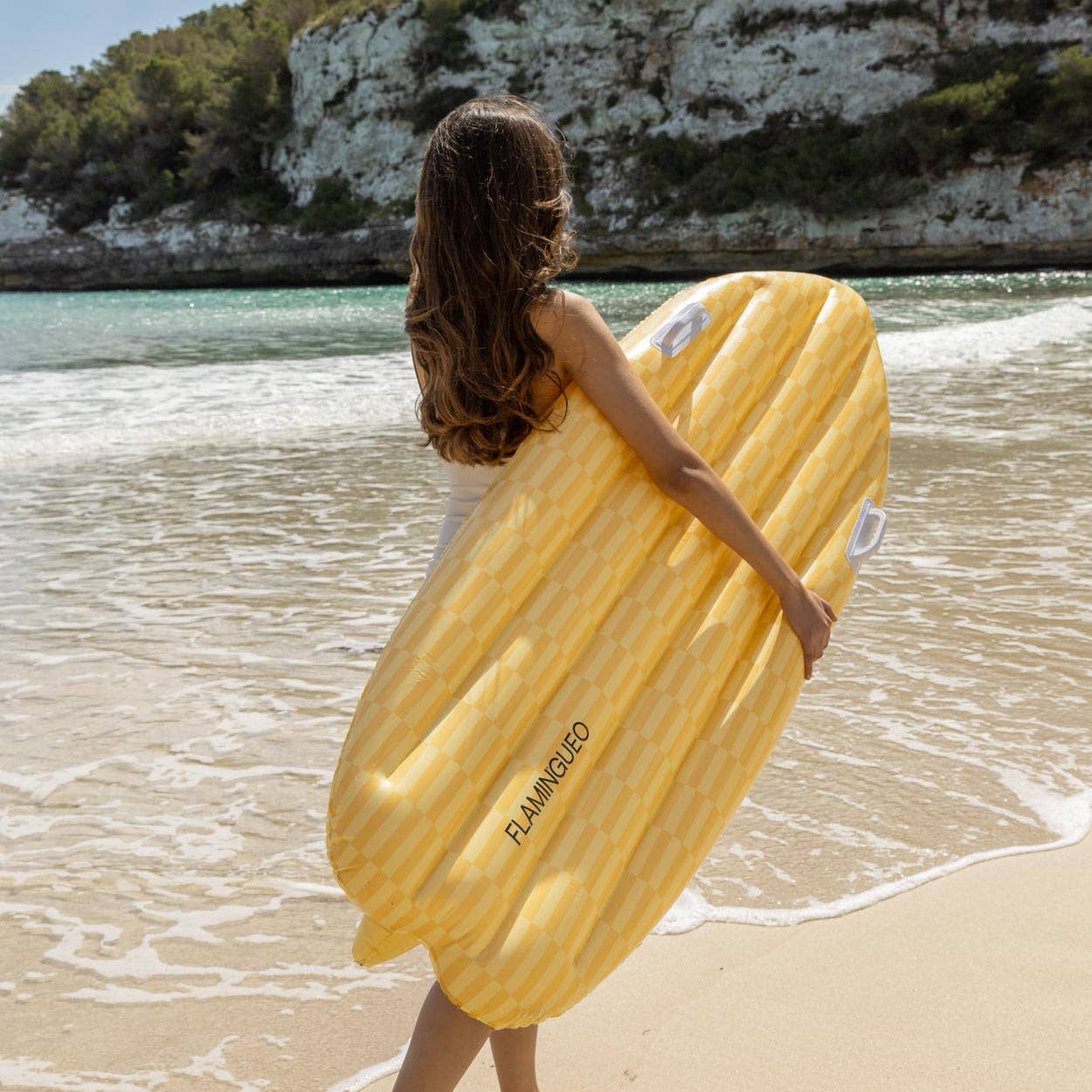 Flamingueo - Vendita all'ingrosso Accessori da spiaggia - Tavola da surf gonfiabile gialla della collezione Sorbetto7