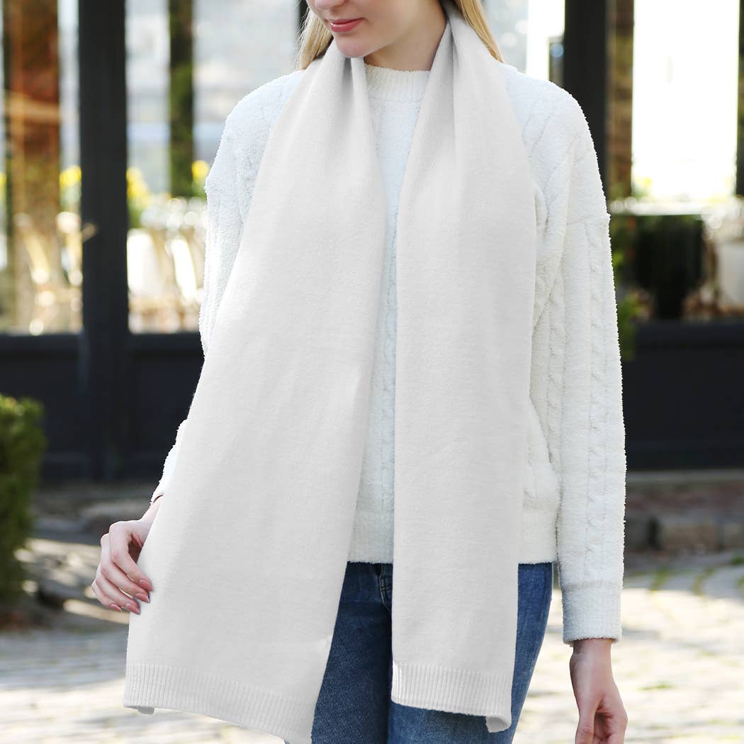 Fashion City - Wholesale Scarf - Women's - Solid Color Soft Ribbed Oblong Scarf9