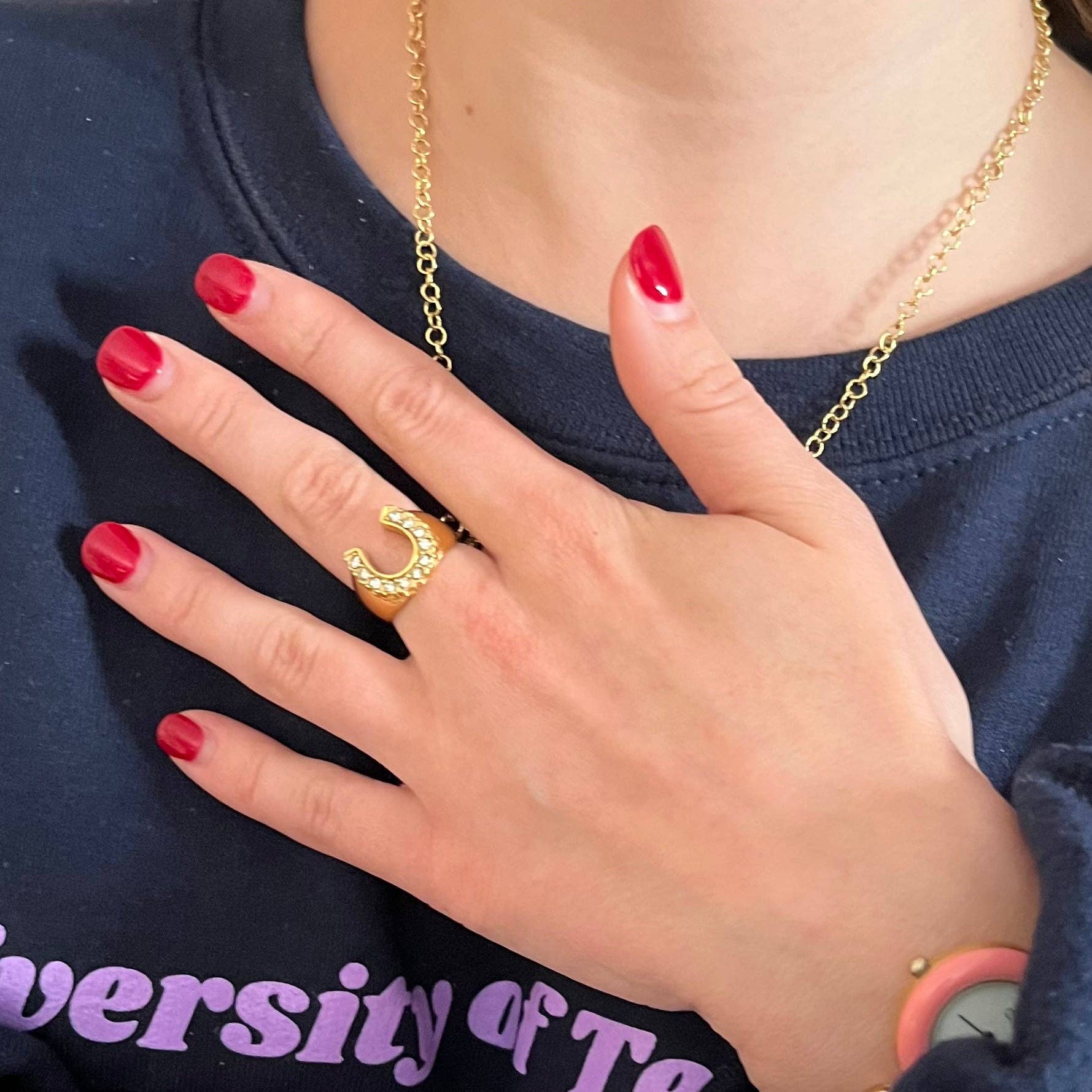 TNT Goods - Wholesale Band/Stacked Ring - Lucky U Horseshoe Ring2