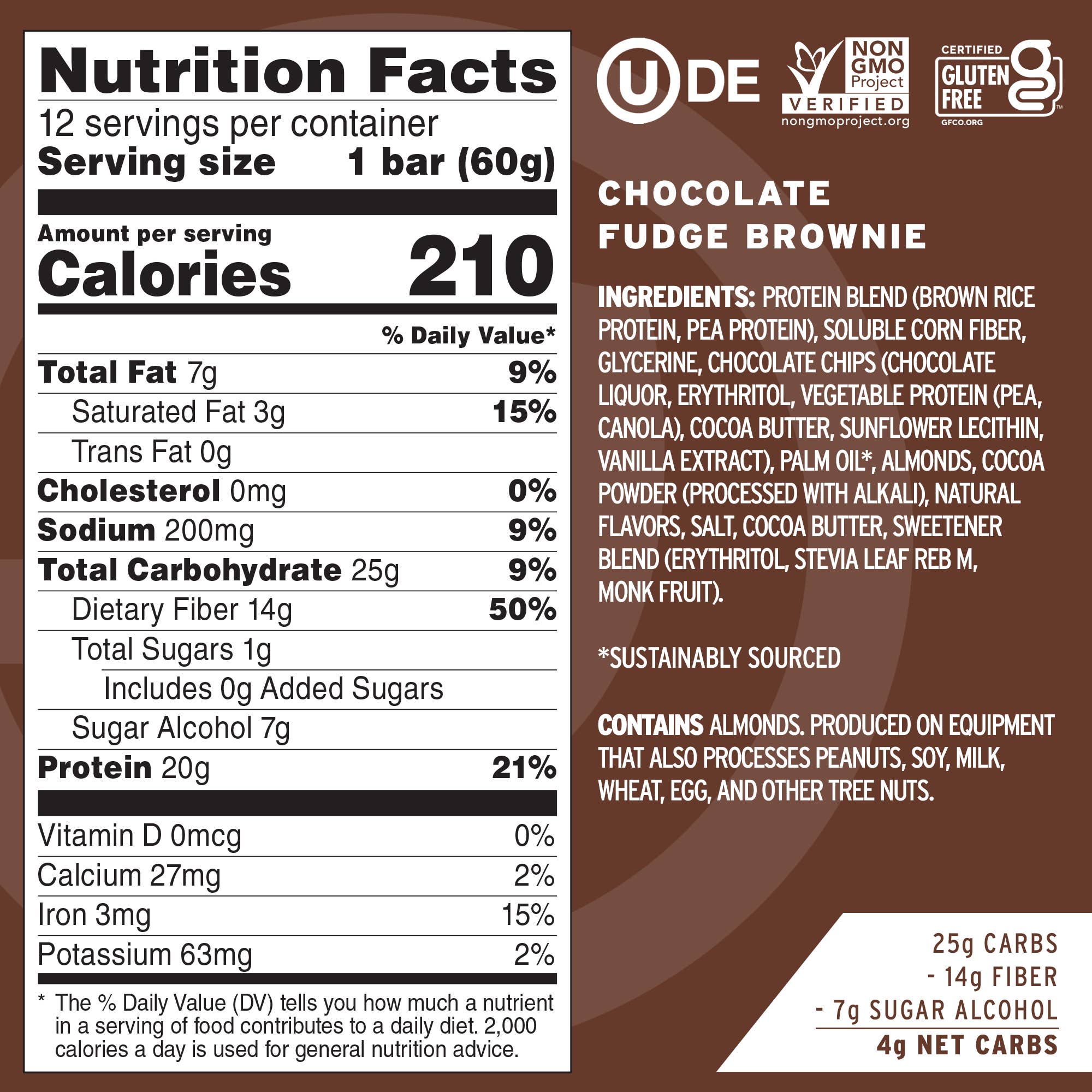 No Cow - Wholesale Snack Bar - No Cow Protein Bars, Chocolate Fudge Brownie, 12 Pack3