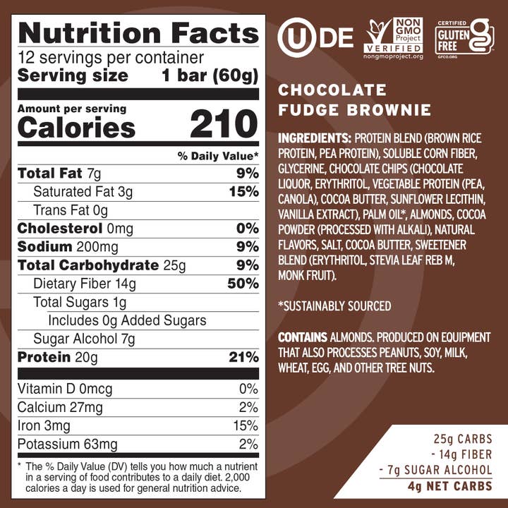 No Cow - Wholesale Snack Bar - No Cow Protein Bars, Chocolate Fudge Brownie, 12 Pack3