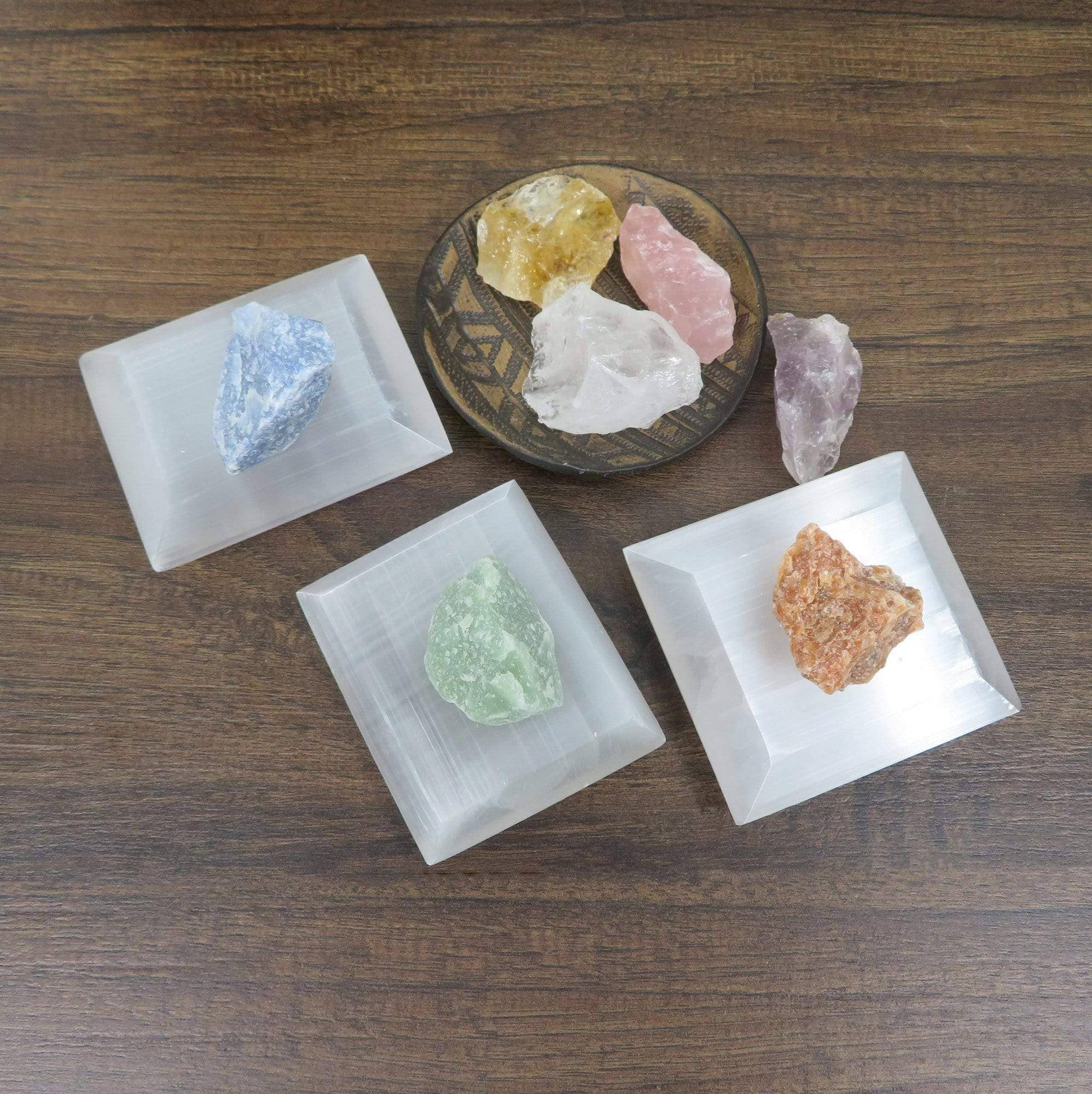 Rock Paradise – wholesale Spiritual stone/crystal – Crystal Selenite Square - Charging Plate - Gypsum (RK5-38)6