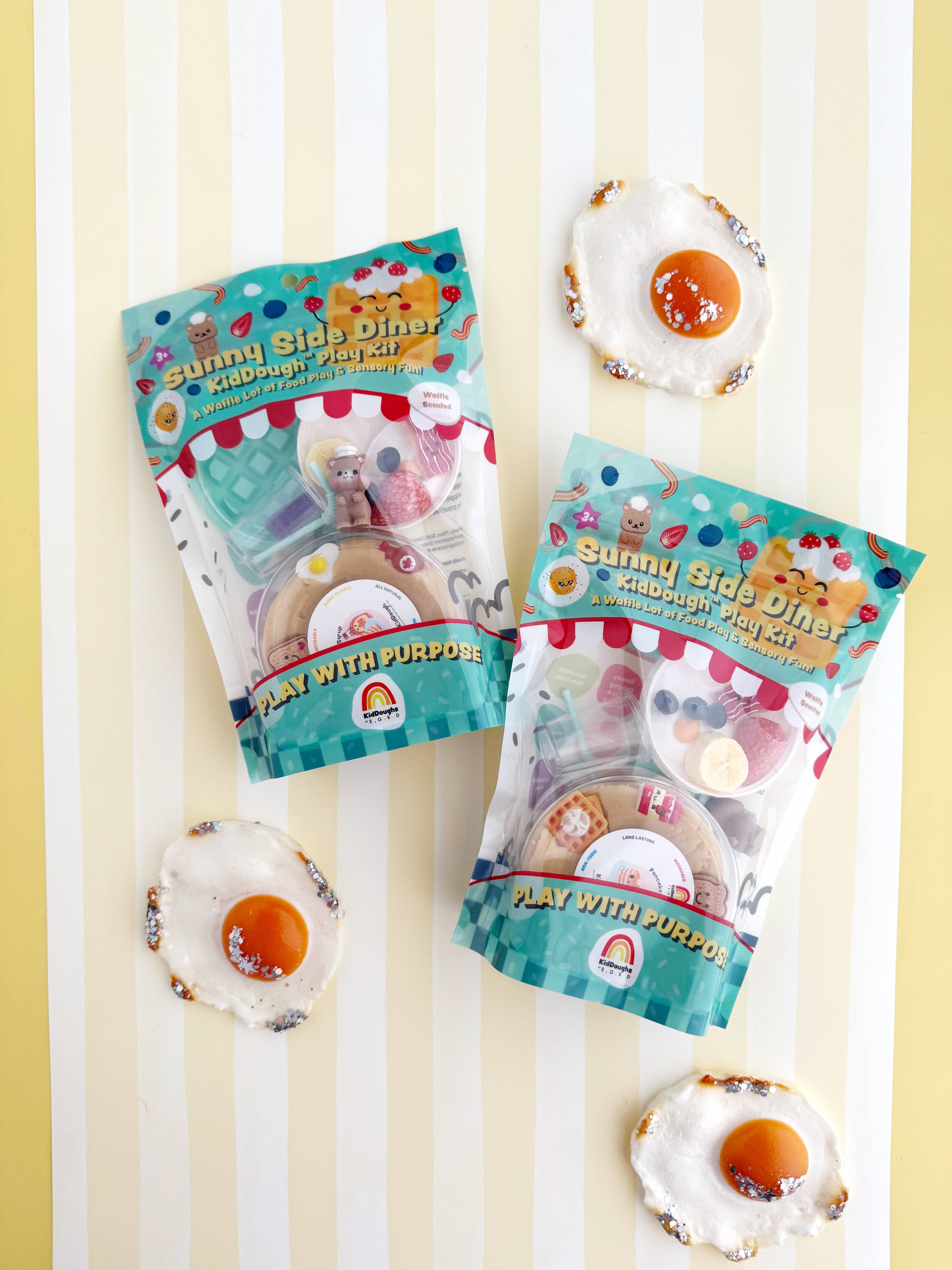 Earth Grown KidDoughs (KidDoughs by EGKD) – Plasticina - Crianças por atacado – Kit de Brincar KidDough do Sunny Side Diner2