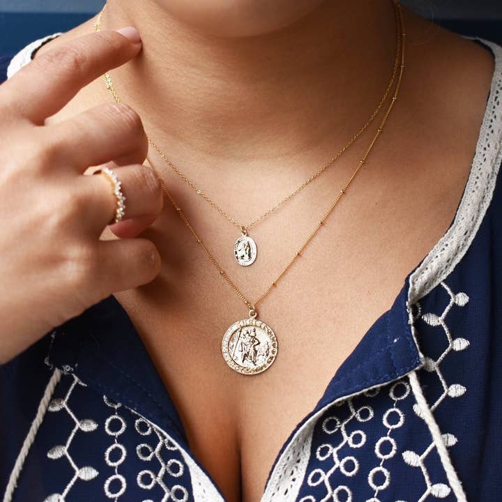 Ofina Jewelry - Wholesale Pendant/Charm Necklace - Saint Christopher Disc Necklace2