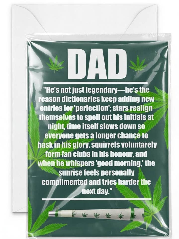 DAD Happy Father's Day Card With One-Hitter Attachment | Reefer Cards for wholesale by Reefer Cards