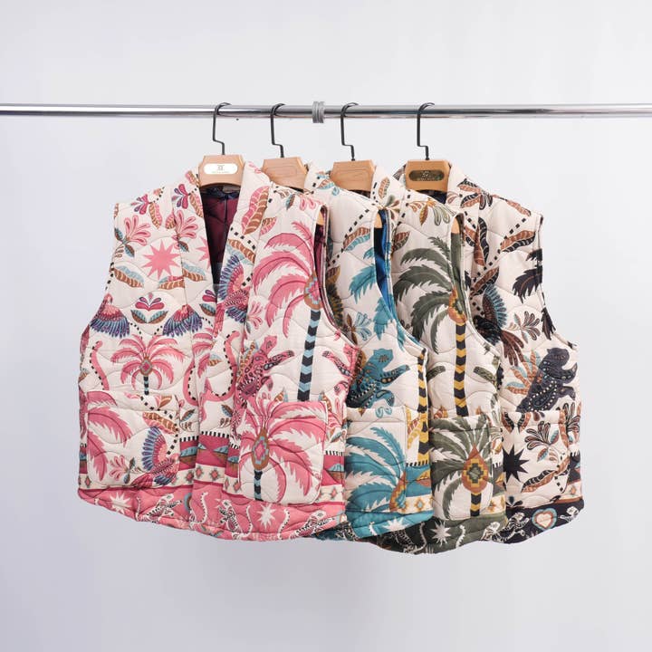 Vatteret mønstret vest KD7895 for engroshandel hos Cecile Wang