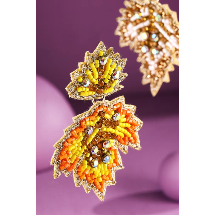 Urbanista Outlet - Wholesale Dangle Earrings - Seed Bead Maple Drop Earring