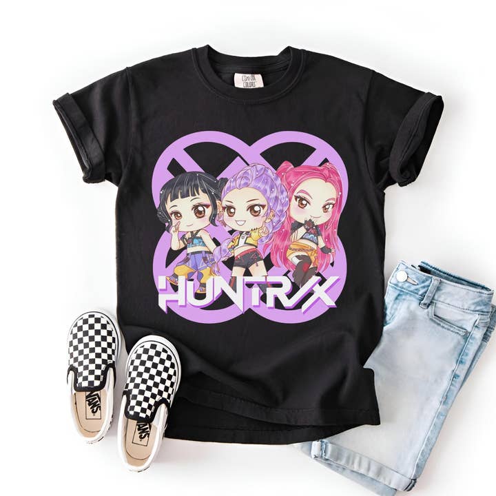 Glaime - Wholesale T-shirt met print - Dames - Demon Hunters Kids Comfort Colors Shirt, Kpop Huntrix T-shirt0