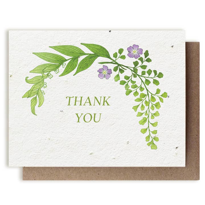 Botanical Thank You Plantable Herb Seed Card for wholesale by Small Victories
