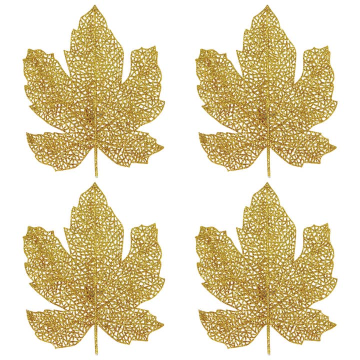 Glittered Fall Leaves for wholesale by Beistle
