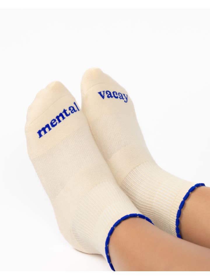 Pointe Studio - Wholesale Socks - Women's - Women's Mental Vacay Ankle Grip Sock