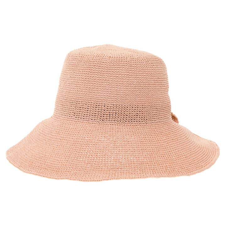 Chapeau de soleil en paille Toyo finement crochetée avec un joli nœud, 1964 pour la vente par JOIA ACCESSORIES
