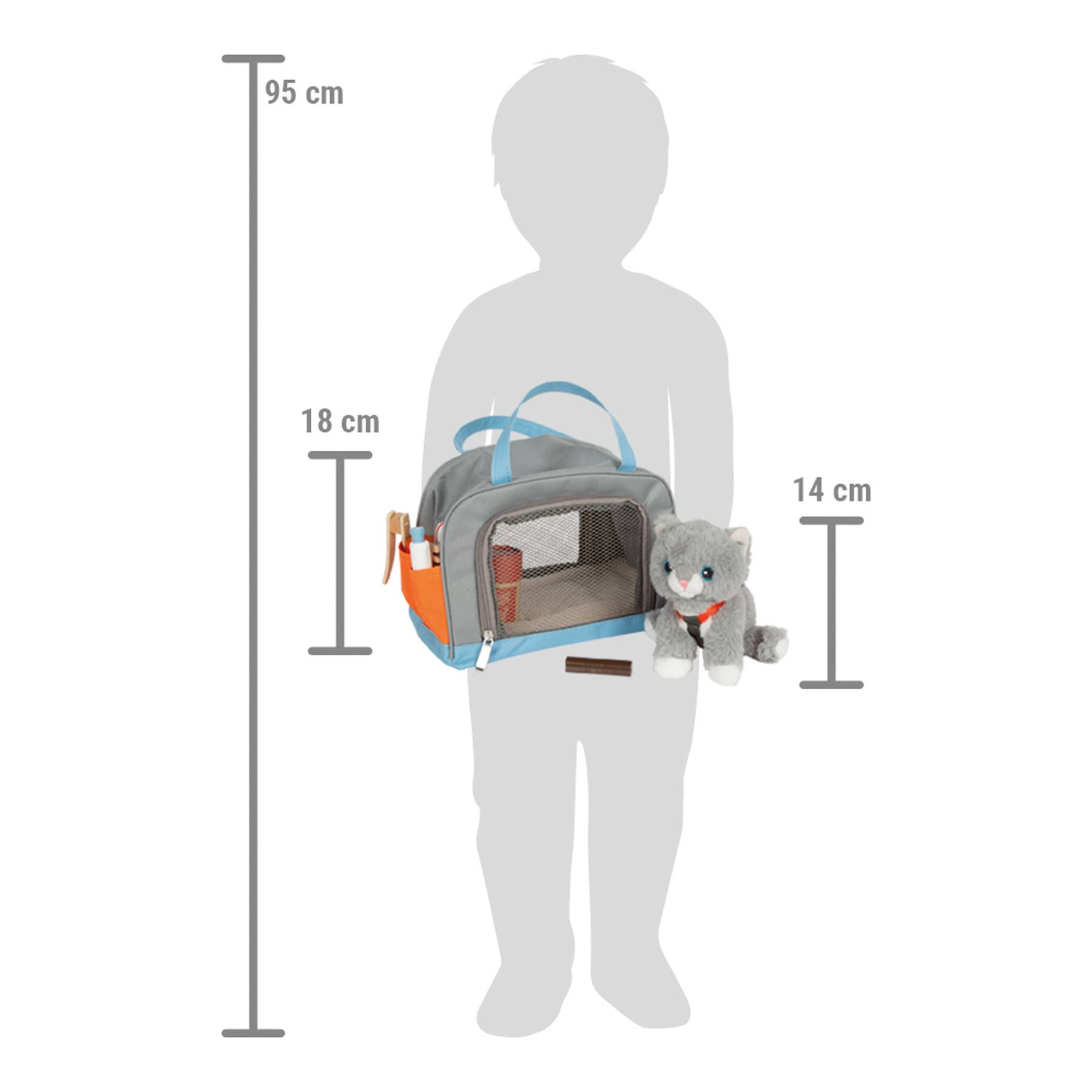 small foot - Wholesale Wood Toy - Kids - Cat with bag and grooming kit | role-playing game | wooden toy12