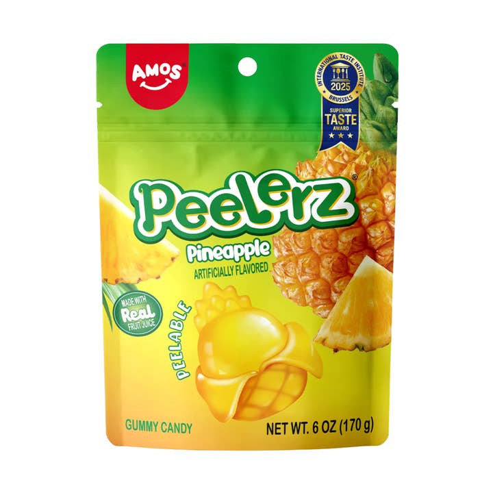 Amos Gummy Peelerz Pineapple 6oz, 12ct for wholesale by Snack Daddy