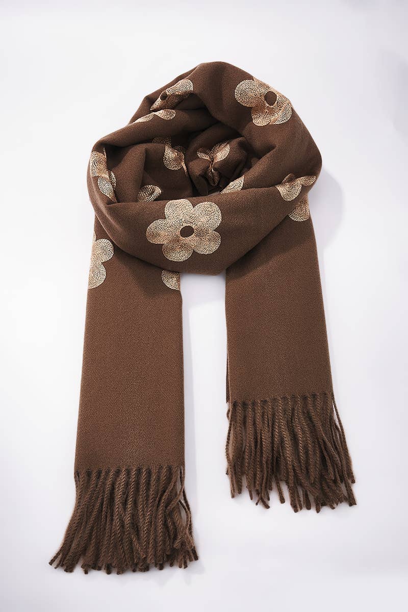 BYREN | ÉLINE L'ATELIER – Großhandel Schal – Damen – Wollschal mit Blumenmuster FL212DF2