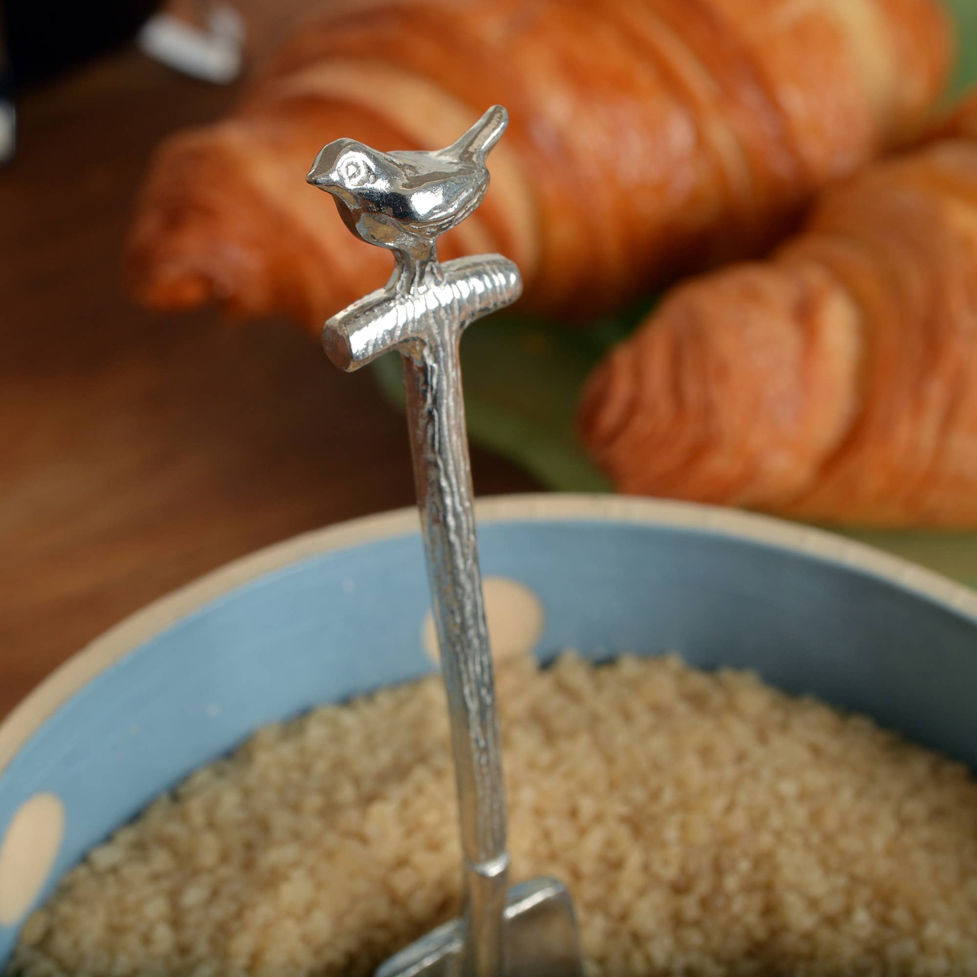 Glover & Smith - Vente Cuillères à soupe - Petite cuillère à sucre en étain Robin on a Spade1