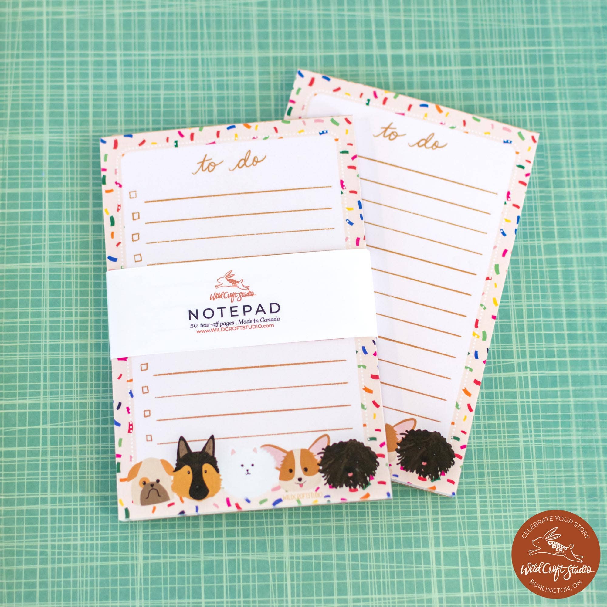 Wild Croft Studio - Wholesale Notepad - Pups Line Up! Notepad4
