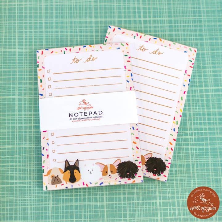 Wild Croft Studio - Wholesale Notepad - Pups Line Up! Notepad4