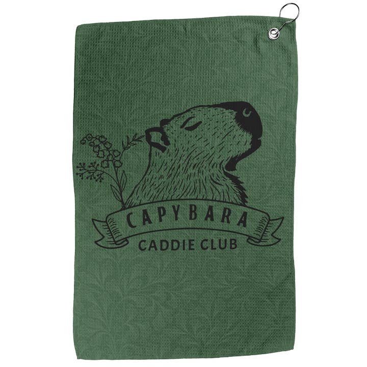 Capybara Caddie Club Golf Towel for wholesale by Moody on the Green LLC