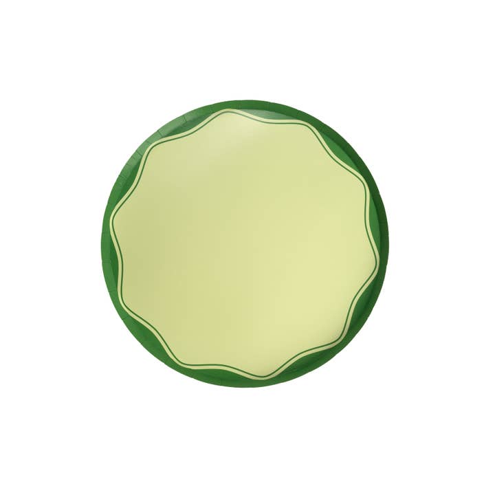 MCL24-DNP6- Green Color Block Dinner Paper Plates for wholesale by Gatherings by Curated Paperie