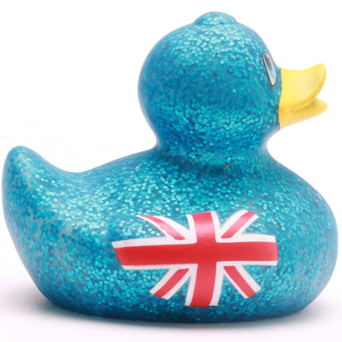 Duckshop - Wholesale Bath Toy - Baby - Union Jack Glitter Rubber Duck - blue - rubber duck2