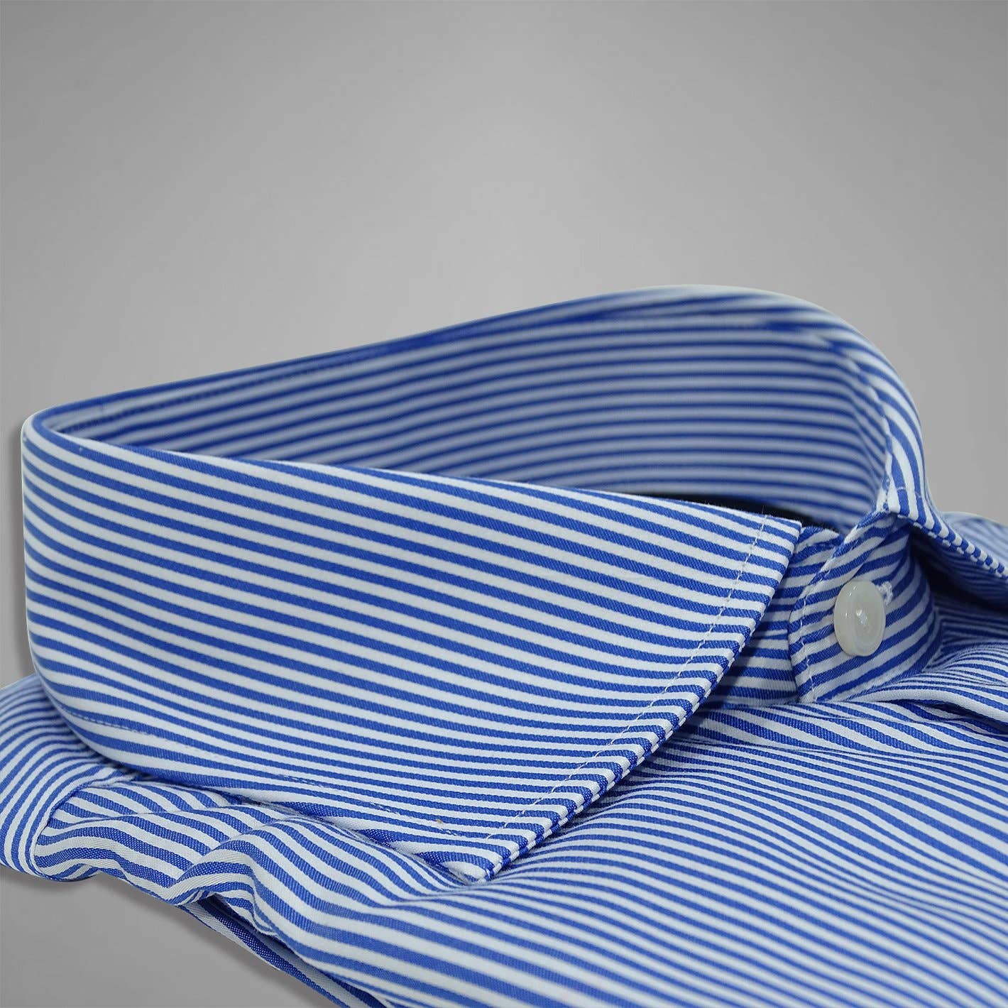 English Threads - Wholesale Button Down Shirt - Men's - Royal Blue Striped Poplin Shirt - Regular Fit2