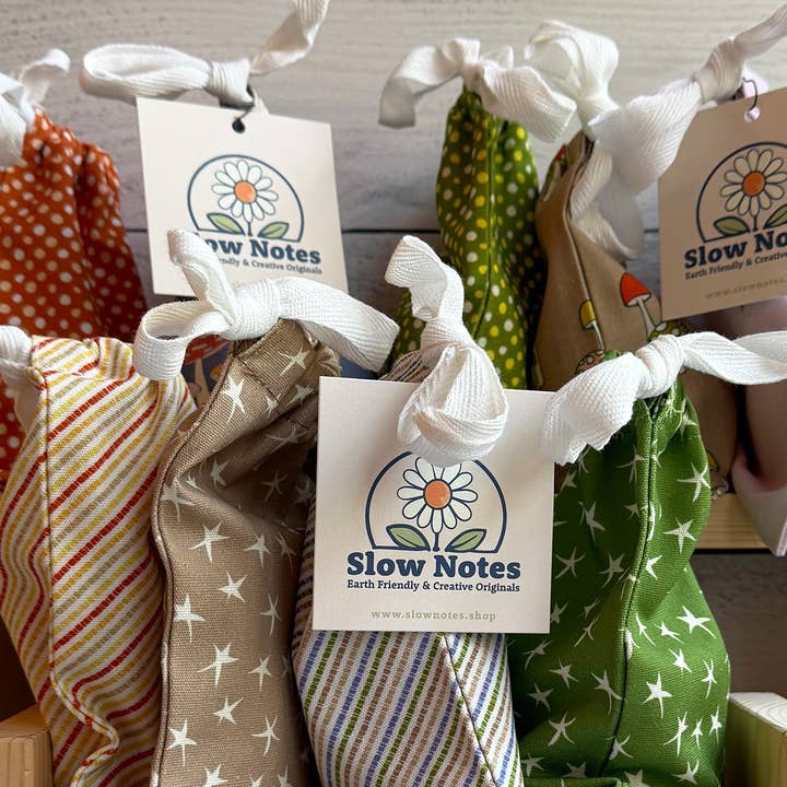 Slow Notes - Wholesale Gift Bag Set/Pack - Reusable Gift Bag Trio – 3-Piece Organic Cotton Set13