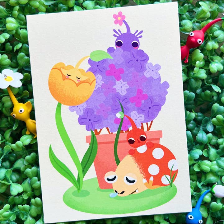 Peachie Kei - Wholesale Art Print - Flower Friends Print1