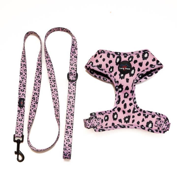 Funk the Dog Harness & Lead Set | Pink Leopard for wholesale by Long Paws