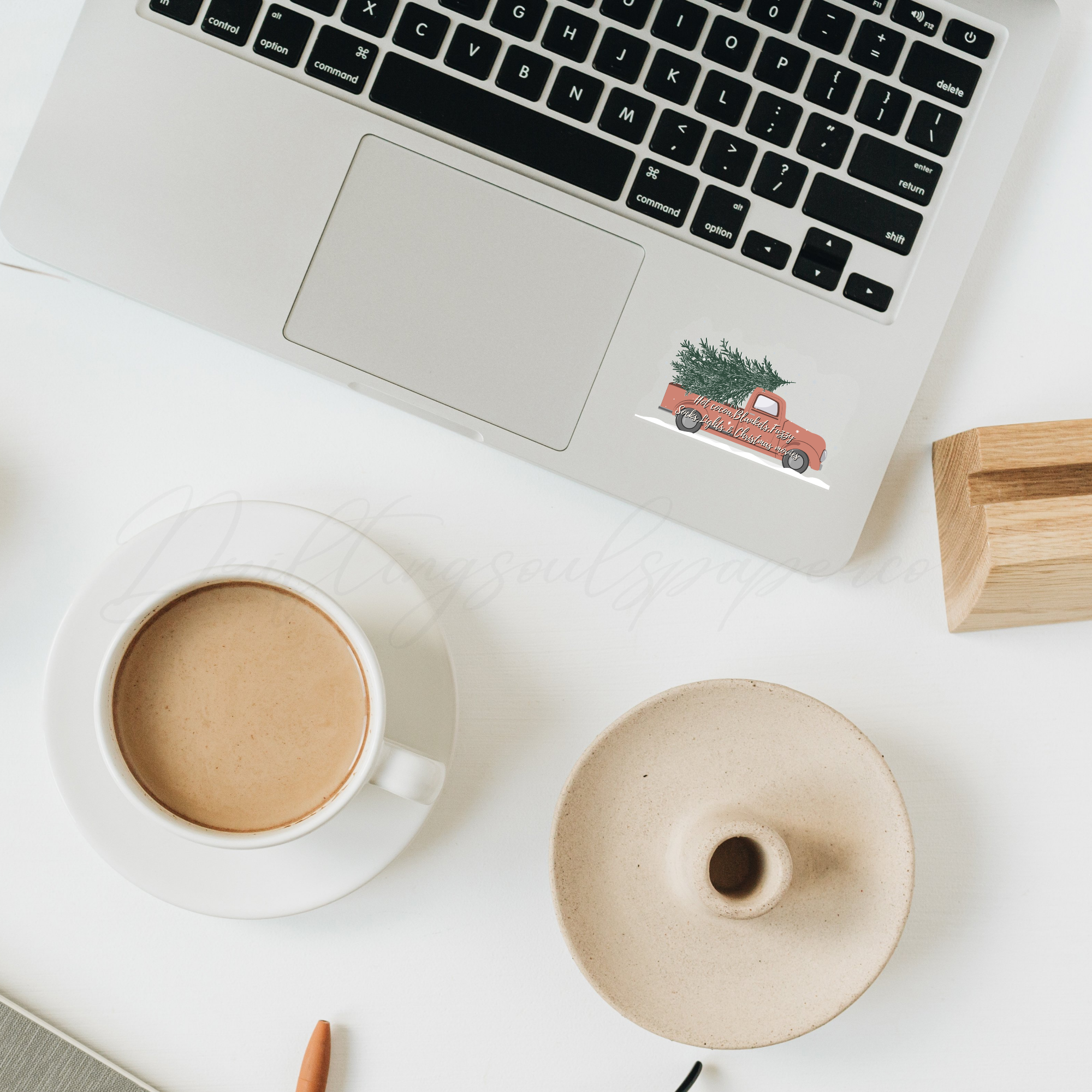 Drifting Souls Paper Co. - Wholesale Sticker - CLEAR WEATHERPROOF CHRISTMAS TIME TRUCK HOLIDAYVINYL STICKER1