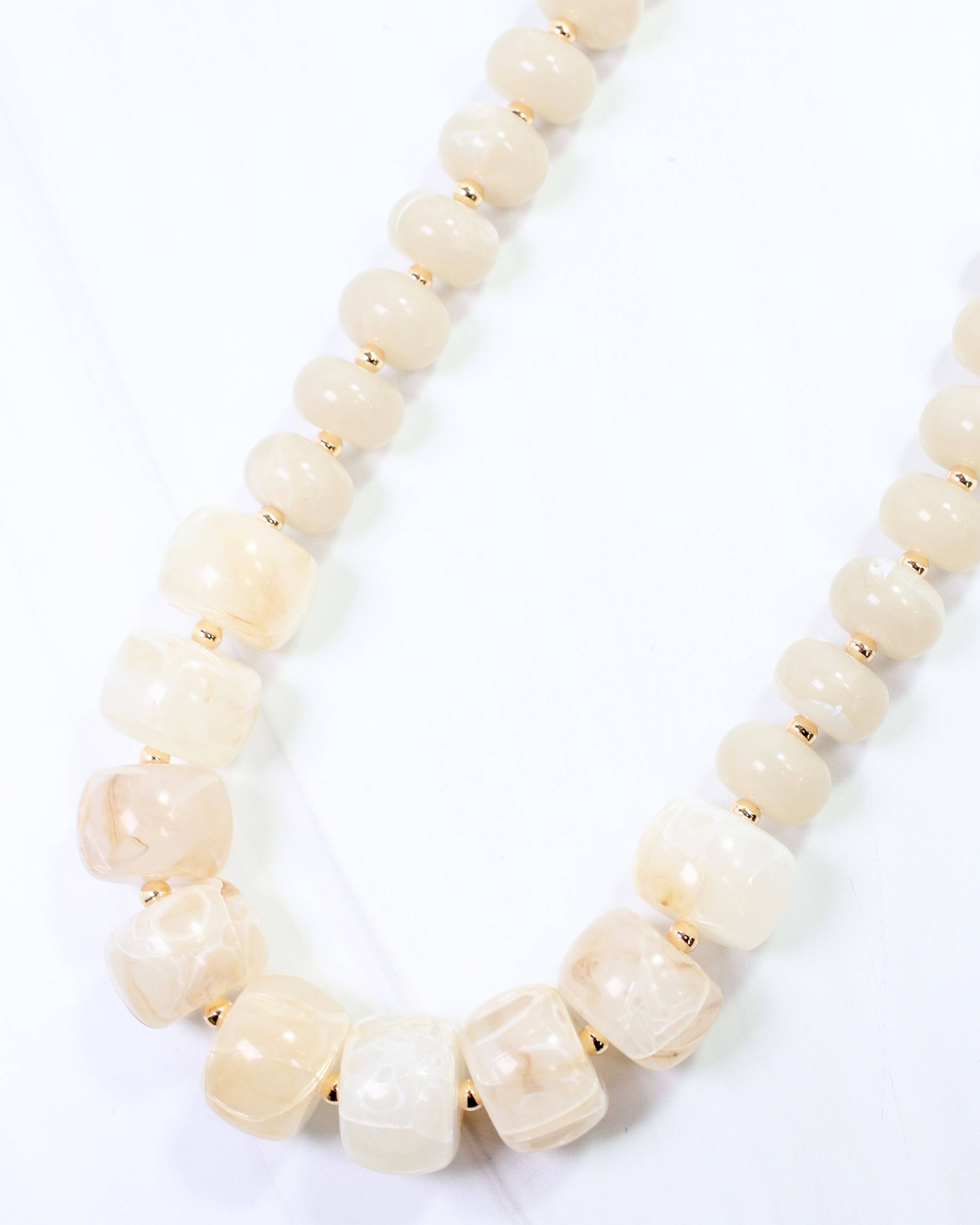Caroline Hill - Wholesale Beaded/Pearl Necklace - Milford Chunky Bead Necklace Natural0