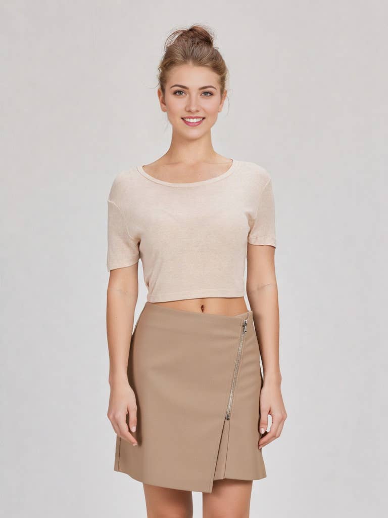 VERY J - Wholesale Skirt - Women's - VS50930-Textured Faux Leather Holiday Mini Skirt6