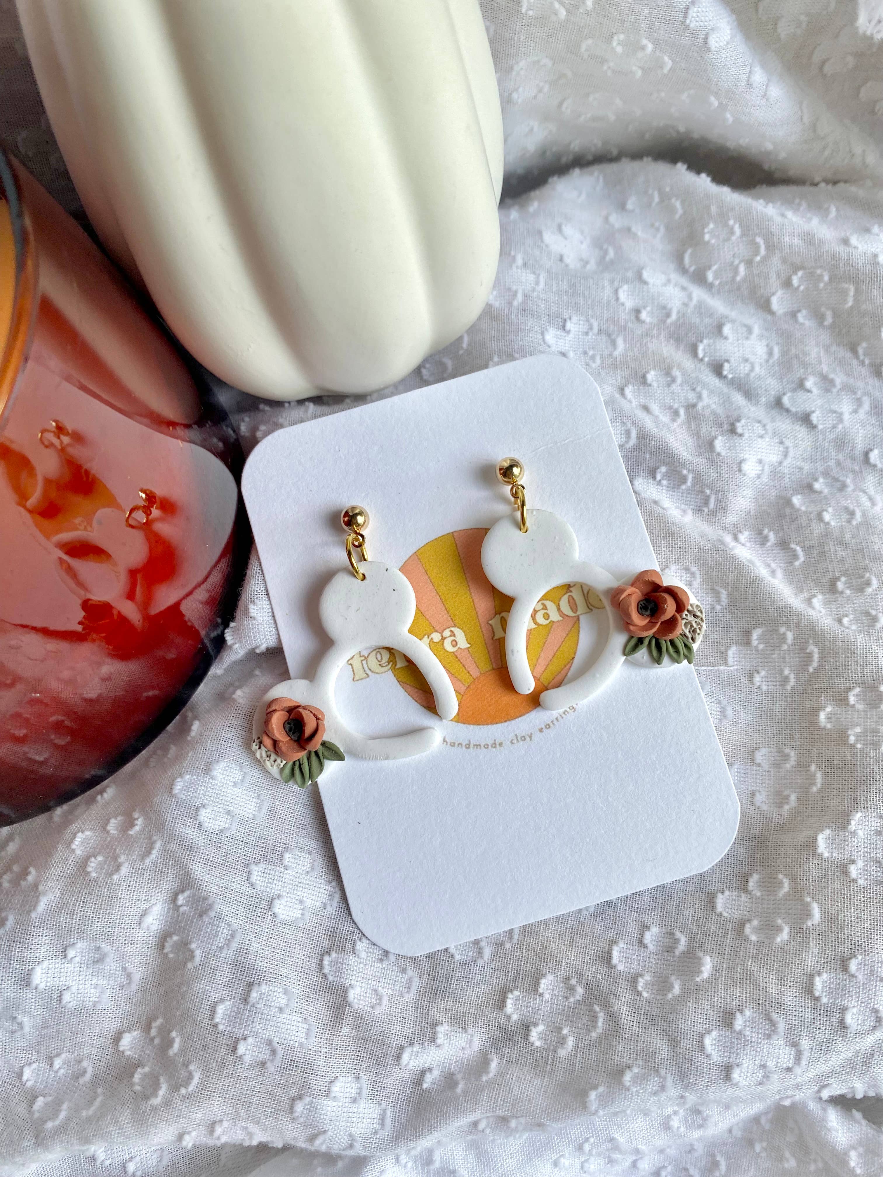 Terra Made - Wholesale Dangle Earrings - Fall floral Mickey ear dangle earrings1