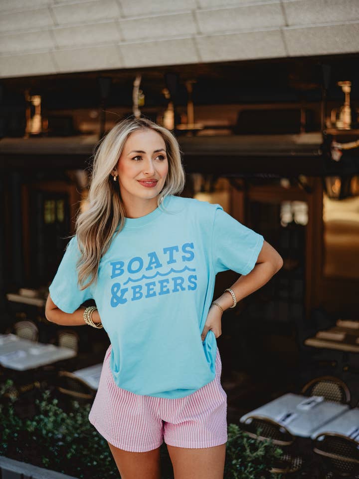 Katydid - Vendita all'ingrosso Maglietta serigrafata - Donna - Maglietta Grafica Barche & Birre3