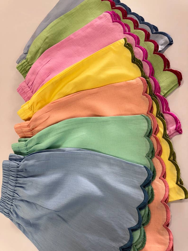 Fabricrush – wholesale Shorts – Women’s – Set of 2 Shorts, Mix and Match Color Linen Shorts Embroidery9