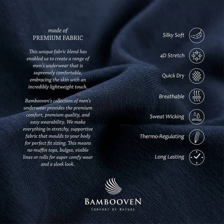 Bambooven - Wholesale Underwear - Men's - Bambooven Breathable Briefs with Pouch – Sweat-Wicking Underwear, Men’s Underwear, Anti-Chafing, Built-in Pouch Support (4 Pack)
