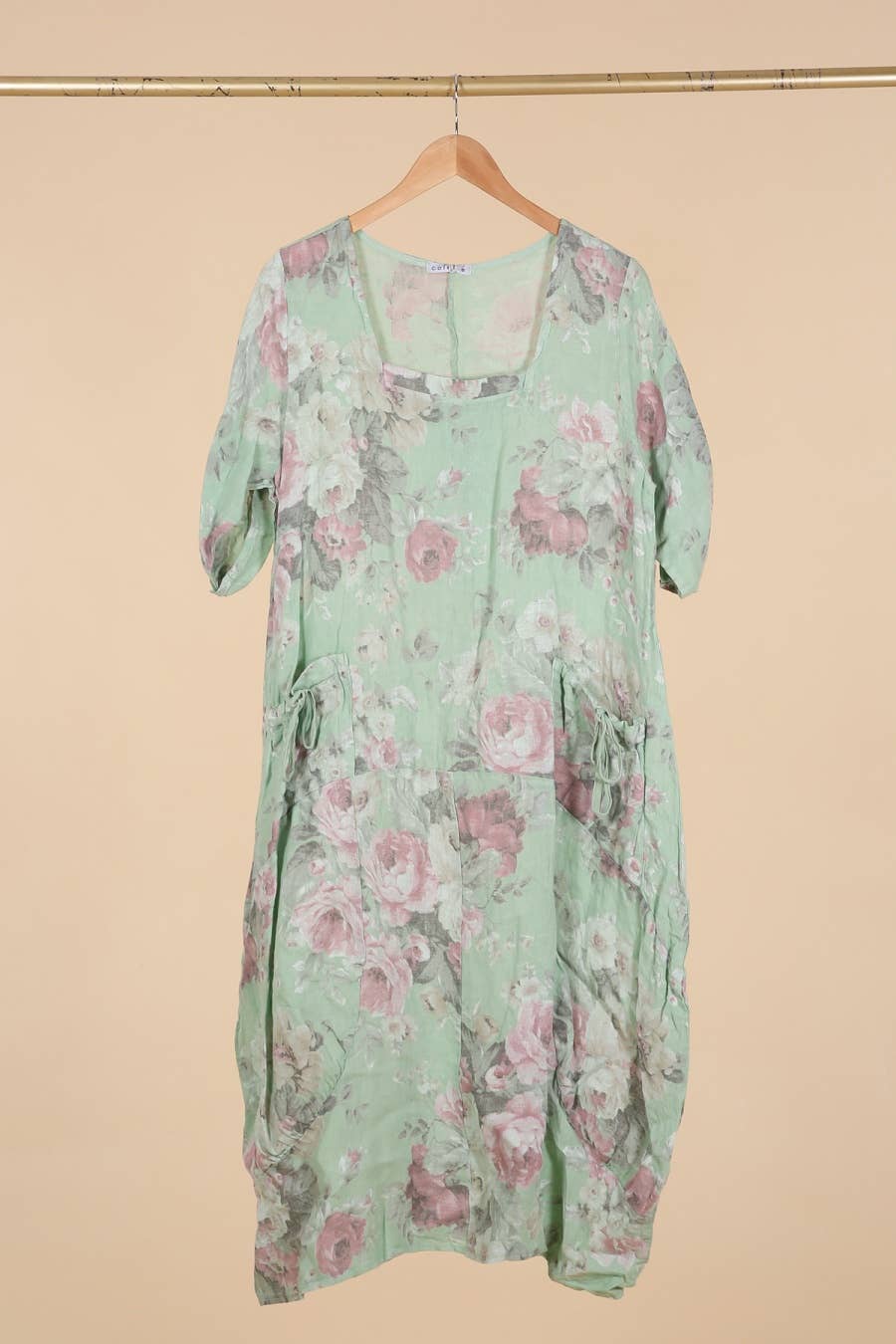 la maison des fibres naturelles – Großhandel Kleid – Damen – Leinenkleid mit floralem Muster, 100 % Leinen, Modell 6796736